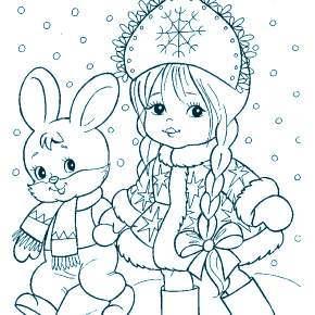 Раскраска Снегурочка Раскраска Снегурочка