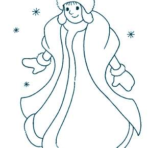 Раскраска Снегурочка Раскраска Снегурочка