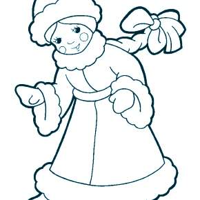 Раскраска Снегурочка Раскраска Снегурочка
