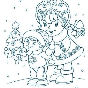 Раскраска Снегурочка Раскраска Снегурочка