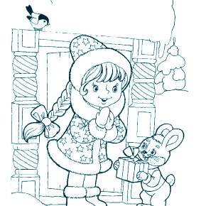 Раскраска Снегурочка Раскраска Снегурочка