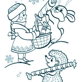 Раскраска Снегурочка Раскраска Снегурочка