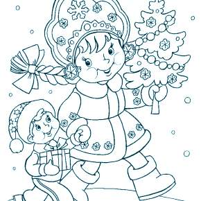 Раскраска Снегурочка Раскраска Снегурочка