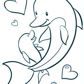 Раскраска море и Дельфины Раскраска море и Дельфины