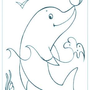 Раскраска море и Дельфины Раскраска море и Дельфины