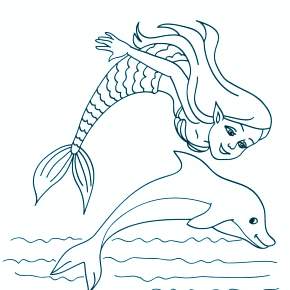 Раскраска море и Дельфины Раскраска море и Дельфины