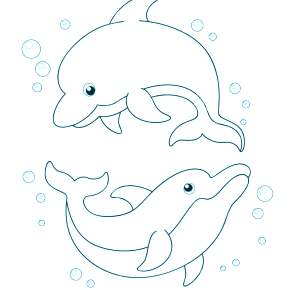Раскраска море и Дельфины Раскраска море и Дельфины