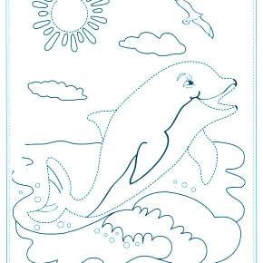 Раскраска море и Дельфины Раскраска море и Дельфины