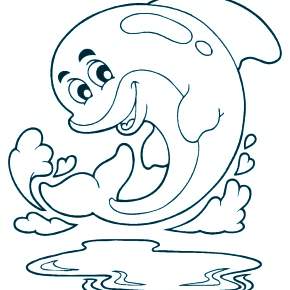 Раскраска море и Дельфины Раскраска море и Дельфины