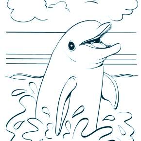 Раскраска море и Дельфины Раскраска море и Дельфины