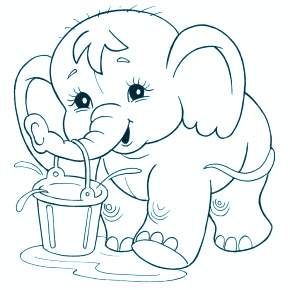 Раскраска Слоны Раскраска Слоны