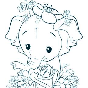 Раскраска Слоны Раскраска Слоны