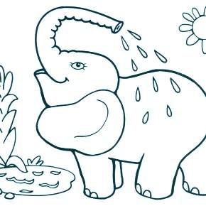 Раскраска Слоны Раскраска Слоны