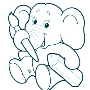 Раскраска Слоны Раскраска Слоны