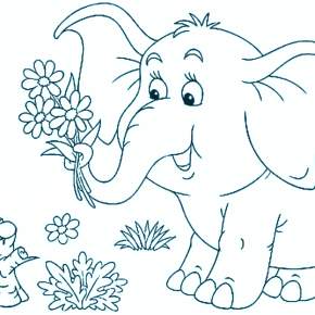 Раскраска Слоны Раскраска Слоны