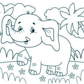 Раскраска Слоны Раскраска Слоны