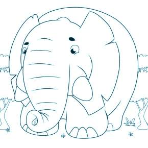 Раскраска Слоны Раскраска Слоны