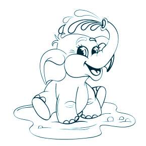 Раскраска Слоны Раскраска Слоны