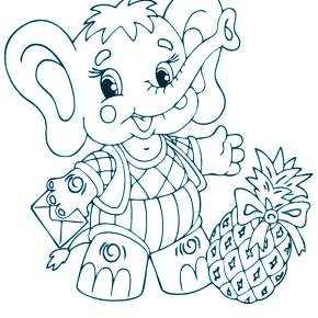 Раскраска Слоны Раскраска Слоны