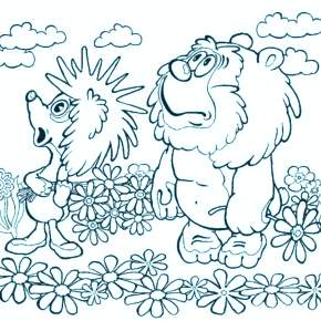 Раскраска Ежик Раскраска Ежик