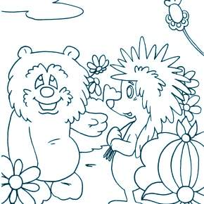 Раскраска Ежик Раскраска Ежик