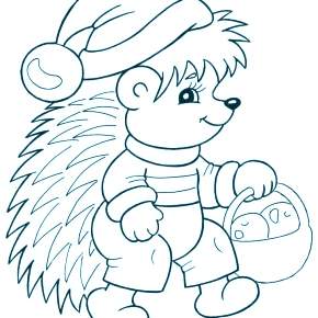 Раскраска Ежик Раскраска Ежик