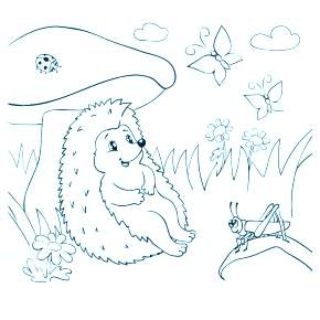 Раскраска Ежик Раскраска Ежик