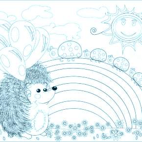 Раскраска Ежик Раскраска Ежик