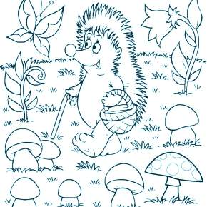 Раскраска Ежик Раскраска Ежик