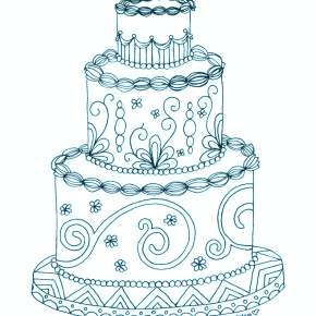 Раскраска Торт Раскраска Торт