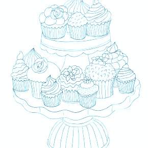 Раскраска Торт Раскраска Торт