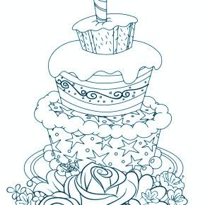 Раскраска Торт Раскраска Торт