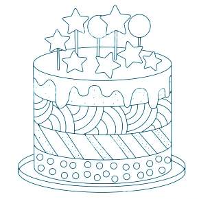 Раскраска Торт Раскраска Торт