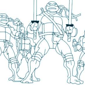 Раскраска Ниндзя и Ниндзя Черепашки Раскраска Ниндзя и Ниндзя Черепашки