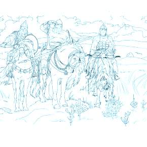 Раскраска Богатыри