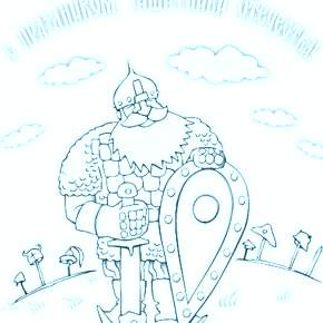 Раскраска Богатыри