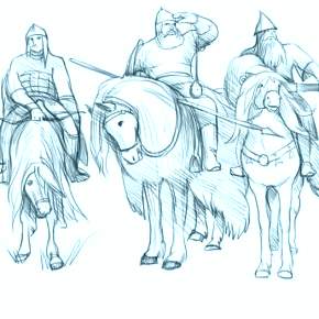 Раскраска Богатыри