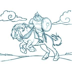 Раскраска Богатыри