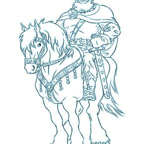 Раскраска Богатыри