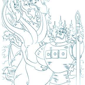 Раскраска Богатыри