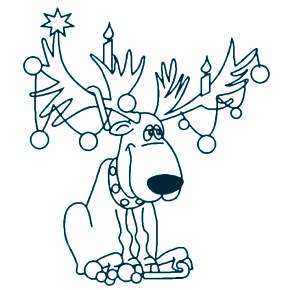 Раскраска новогодний Олень