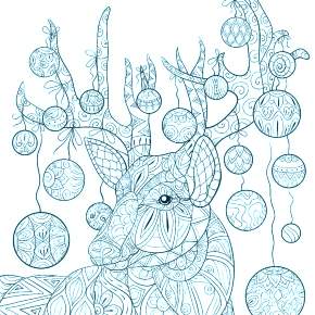 Раскраска новогодний Олень