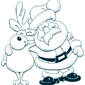 Раскраска новогодний Олень