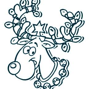 Раскраска новогодний Олень