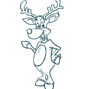 Раскраска новогодний Олень