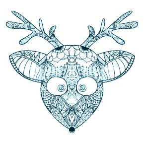 Раскраска новогодний Олень