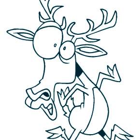 Раскраска новогодний Олень