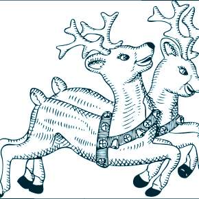 Раскраска новогодний Олень