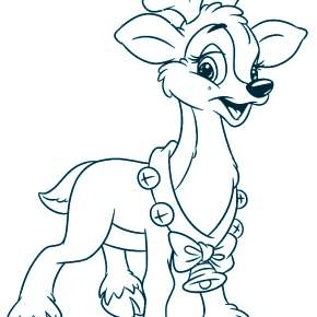 Раскраска новогодний Олень