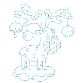 Раскраска новогодний Олень